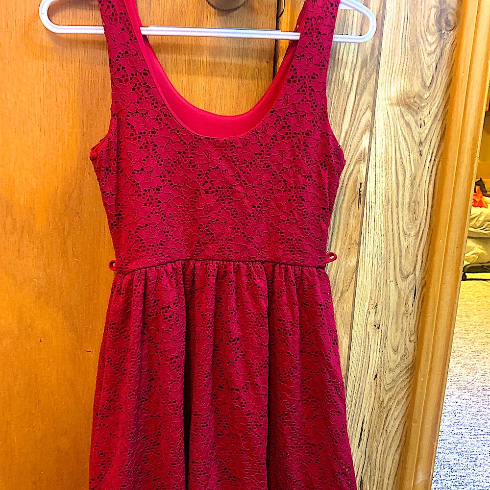 Red blue notes dress- size small- missing the belt